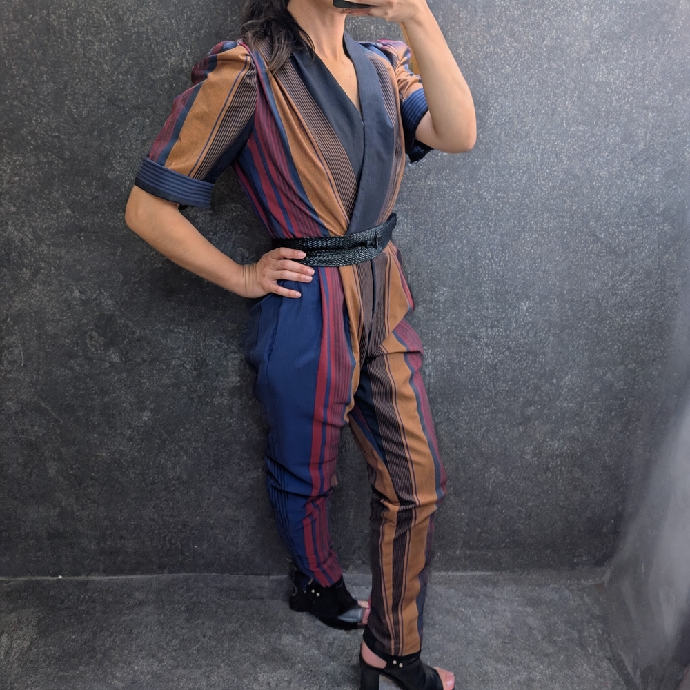 Striped Women's Jumpsuit - Multicolor